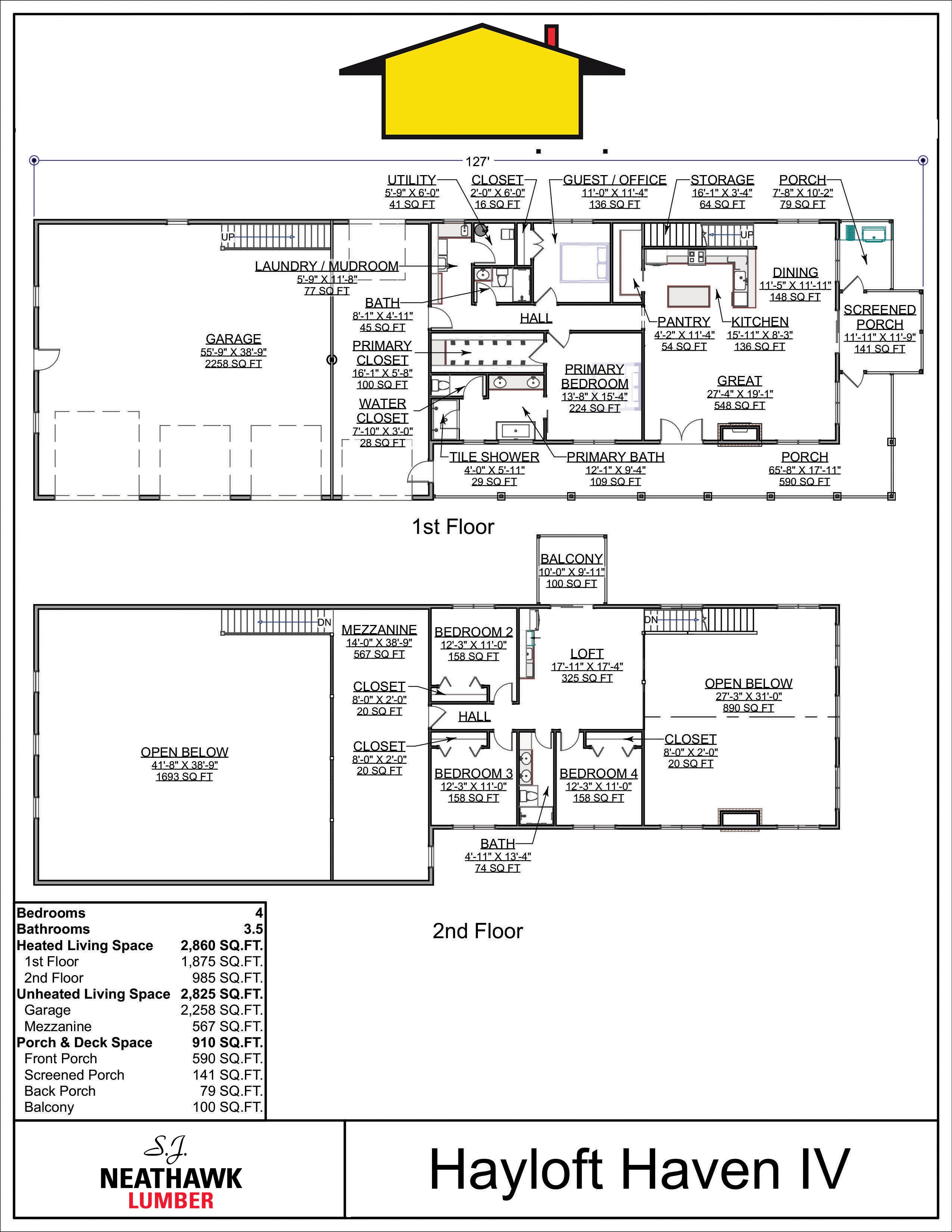 Floor Plan for Hayloft Haven IV