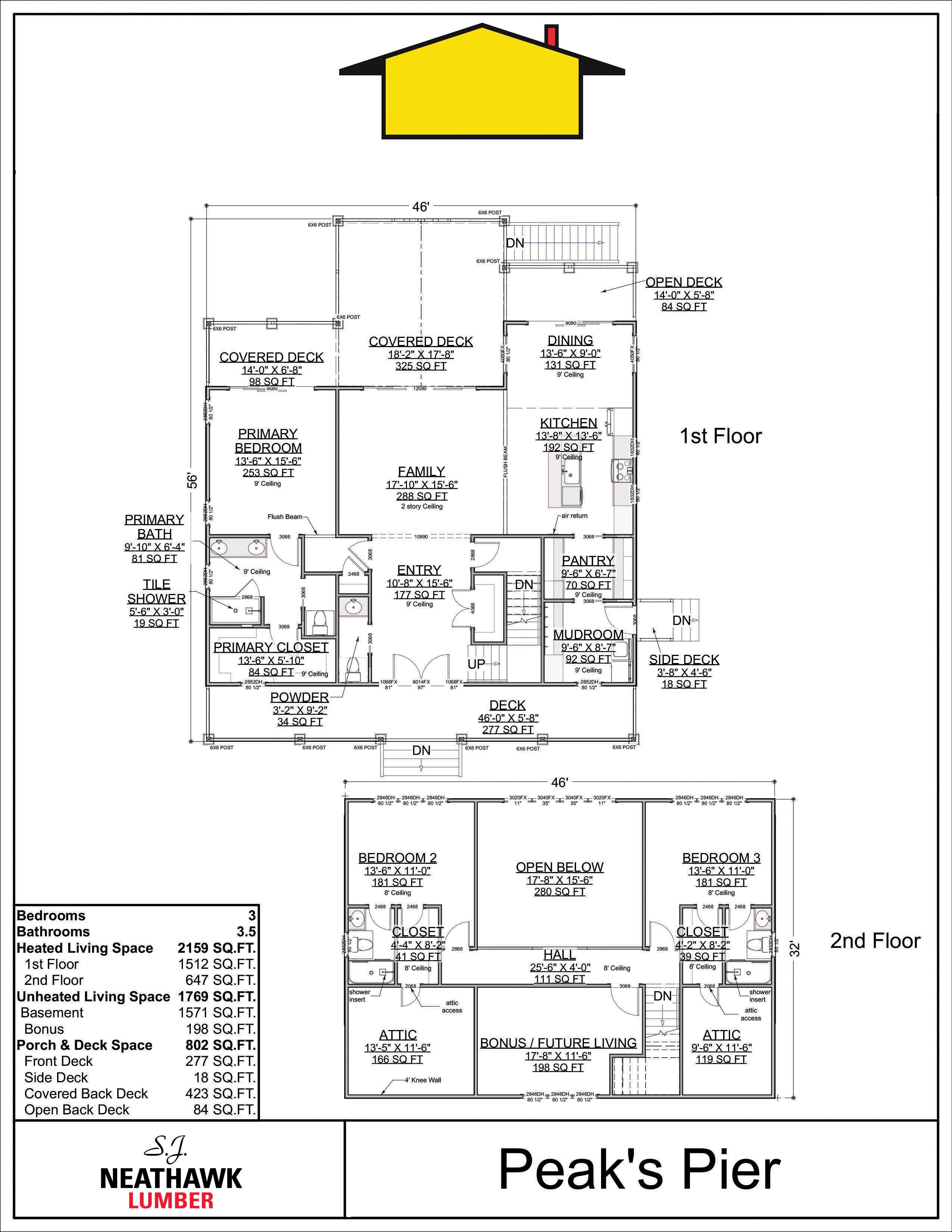 Floor Plan for Peak's Pier