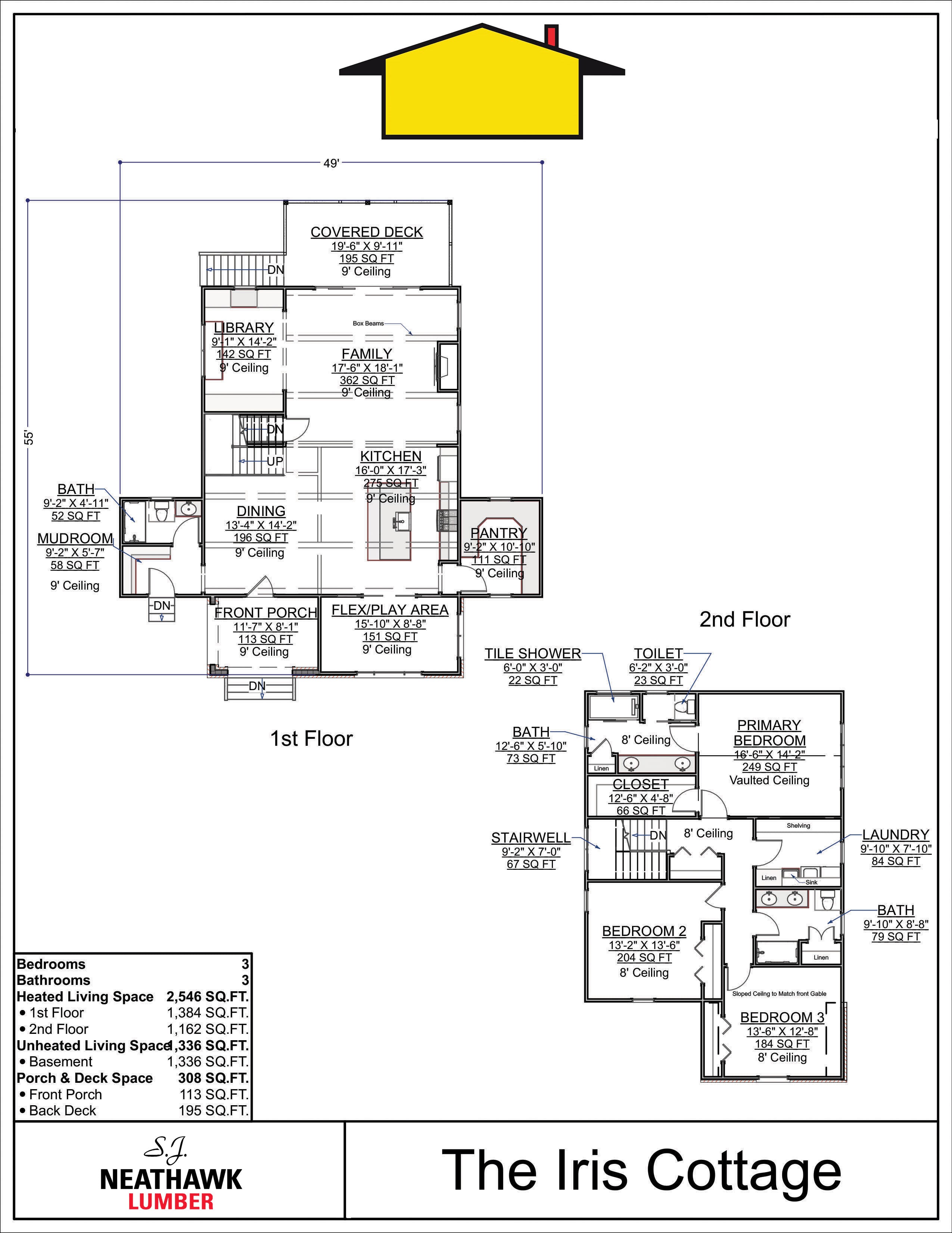 Floor Plan for Iris Cottage