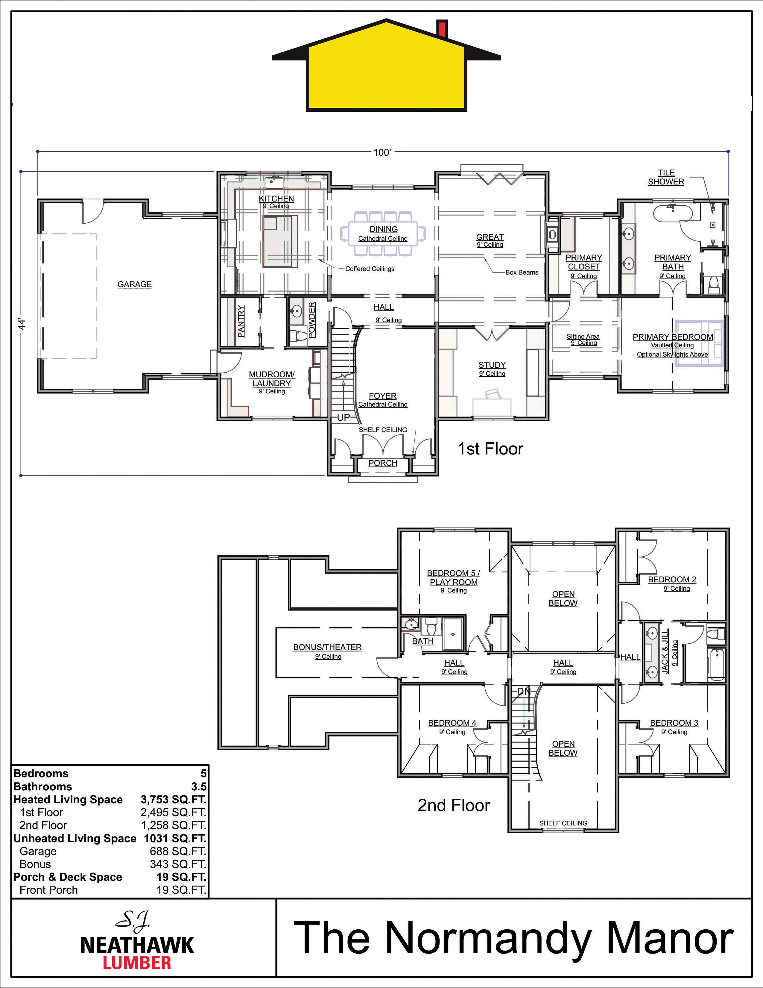 Floor Plan for Normandy Manor