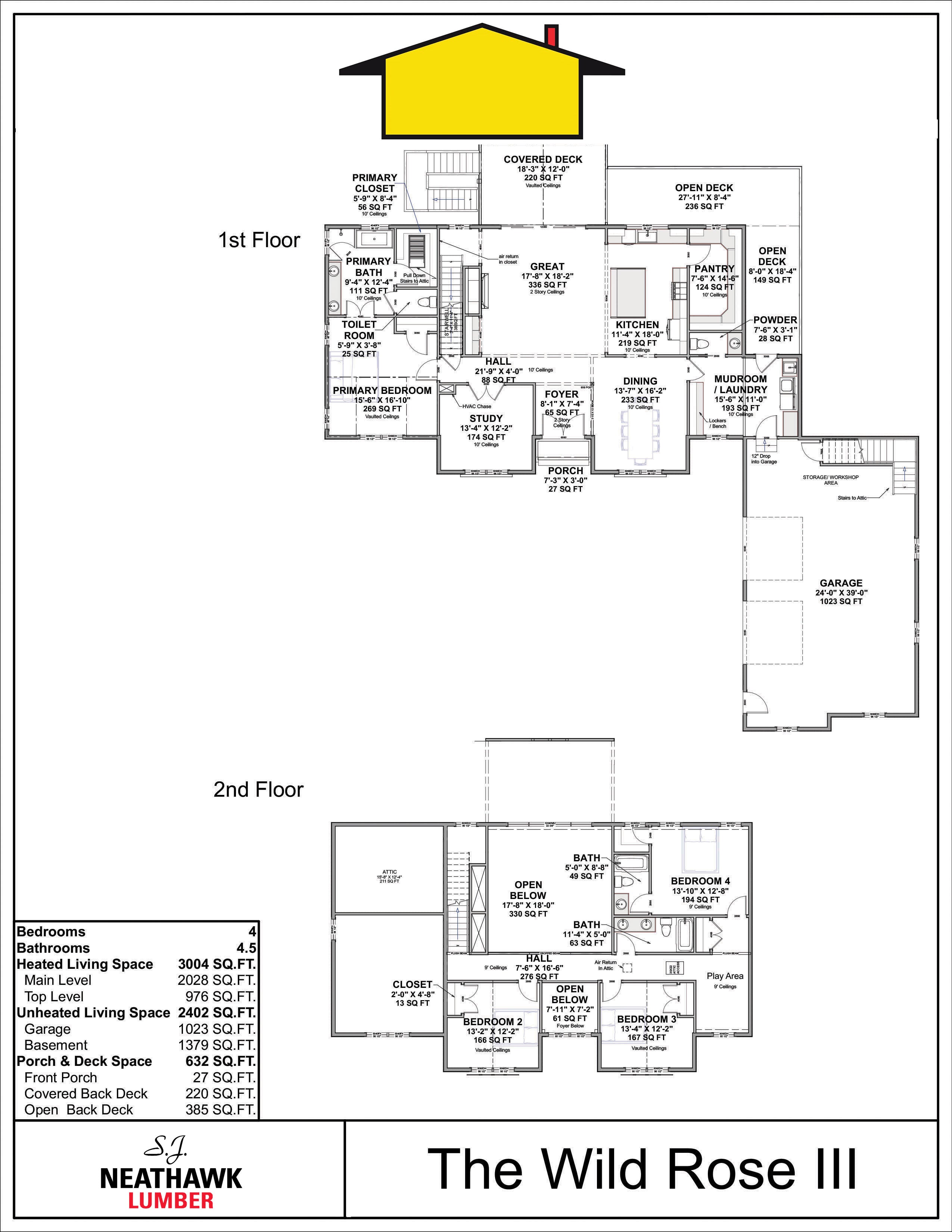 Floor Plan for The Wild Rose III