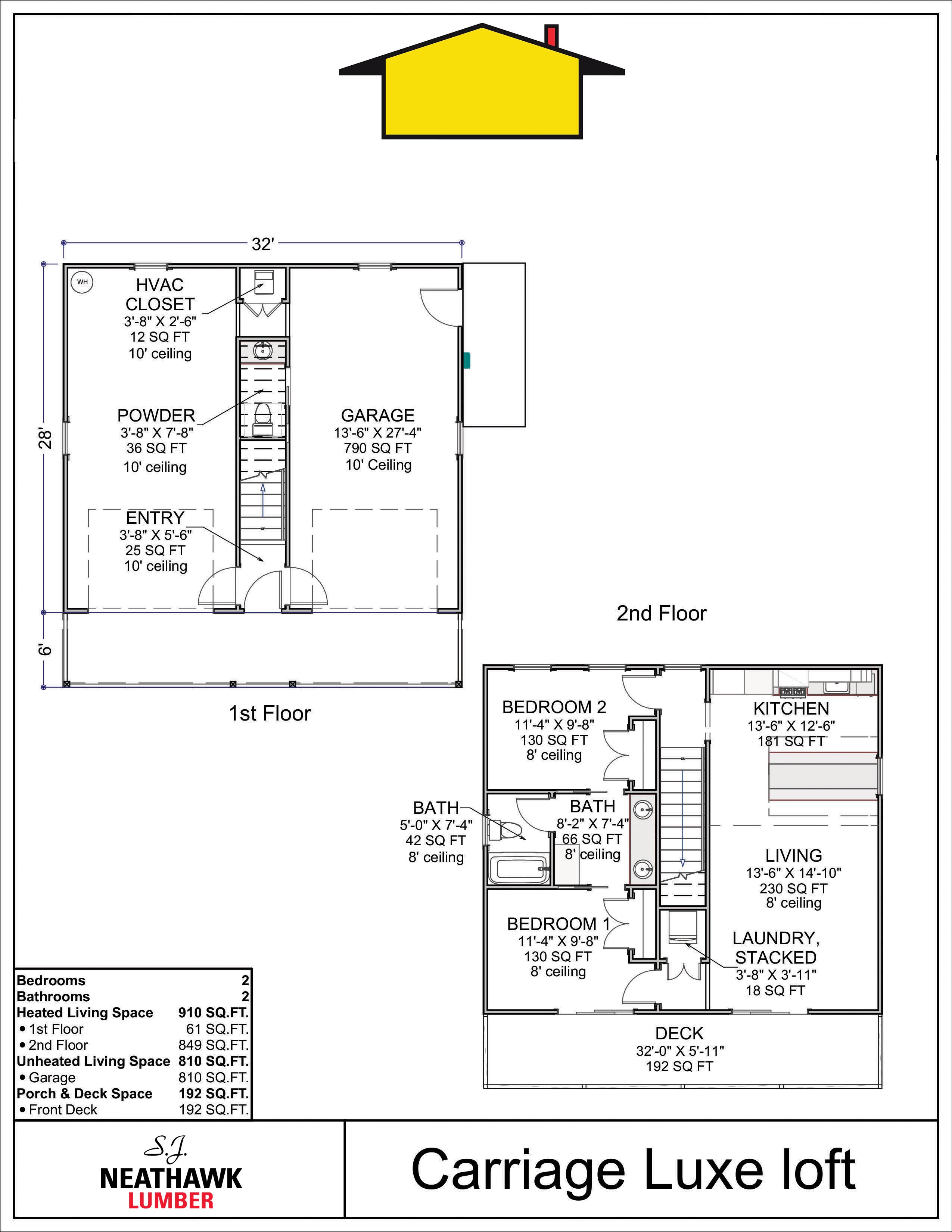 Floor Plan for Carriage Luxe Loft